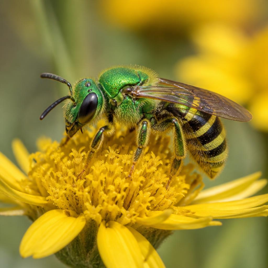 Metallic Green Sweat Bee — Agapostemon virescens